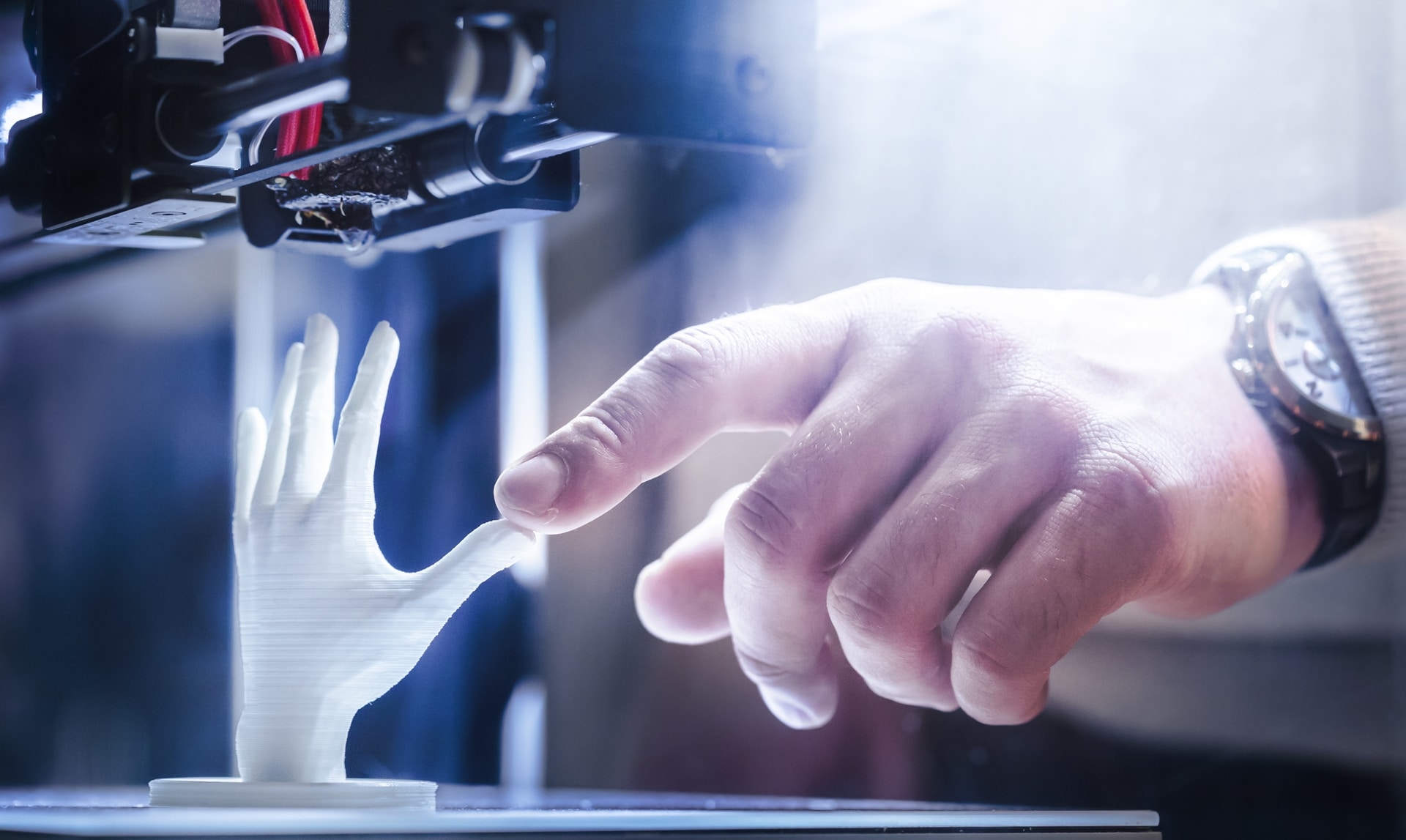 3D-Drucker druckt Hand